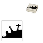 Spooky graveyard 2 silhouette kunstzegel 	rubberstempel (Gestempeld)
