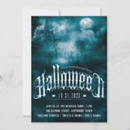 Spooky Graveyard Gothic Dark Halloween Kaart