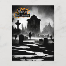 Spooky Graveyard Halloween day