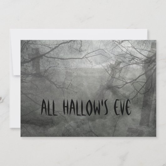 Spooky Graveyard Halloween Invitations Kaart (Voorkant)