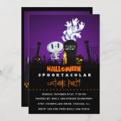 Spooky Graveyard Halloween Party Invite Kaart (Voorkant / Achterkant)