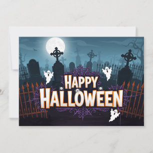 Spooky Graveyard Halloween uitnodiging