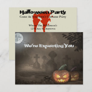 Spooky Graveyard Party nodigt uit met bloedige tek Kaart