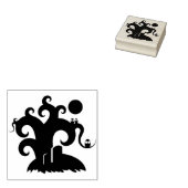 Spooky graveyard silhouette — kunstzegel 	rubberstempel (Gestempeld)
