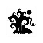 Spooky graveyard silhouette — kunstzegel 	rubberstempel (Afrduk)