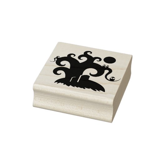 Spooky graveyard silhouette — kunstzegel 	rubberstempel (Stempel)