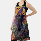 Spooky Great Dane Dog Halloween Witch Pumpkin Schort (Insitu)