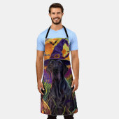 Spooky Great Dane Dog Halloween Witch Pumpkin Schort (Gedragen)