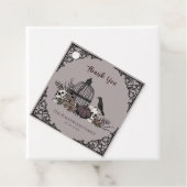 Spooky Grey Gothic Schedel en Rozen Dank u Bedankjes Labels (In situ)