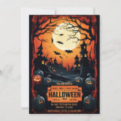 Spooky griezelige maan verlicht spookachtig donker kaart (Voorkant)