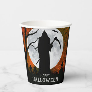 Spooky Grim Reaper Graveyard Halloween Party Papieren Bekers