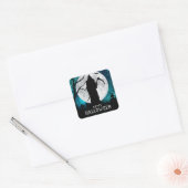 Spooky Grim Reaper Graveyard Halloween Party Vierkante Sticker (Envelop)