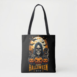 Spooky Grim Reaper Jack O' Lanterns Bats Halloween Draagtas