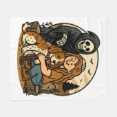 Spooky Grim Reaper with Girl and Dog Skeleton Art Fleece Deken (Voorkant (Horizontaal))