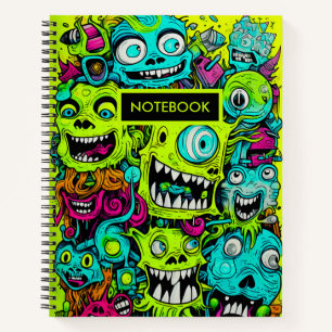 Spooky groen monster patroon notitieboek