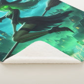 Spooky groene aura Halloween heks Sherpa Deken (3/4)