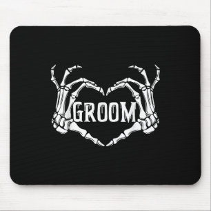 Spooky Groom Skeleton Hands Halloween Verloving W Muismat