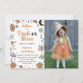 Spooky Halloween 3e verjaardag Party Foto Kaart (Voorkant)