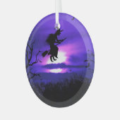 Spooky Halloween achtergrondontwerp. Glas Ornament (Voorkant links)