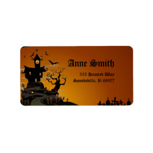 Spooky Halloween Adresetiketten Etiket