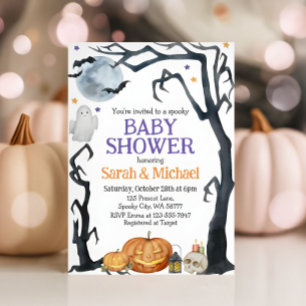 Spooky Halloween Baby shower Invitation Kaart