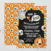 Spooky Halloween Baby shower Peek a Boo Ghost Kaart (Voorkant / Achterkant)