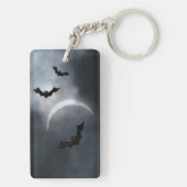 Spooky Halloween Bats in Eclipse Sleutelhanger (achterkant)