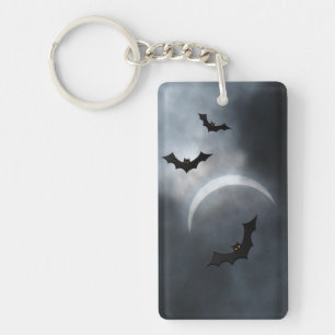 Spooky Halloween Bats in Eclipse Sleutelhanger