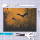 Spooky Halloween Bats in Graveyard Tissuepapier (Craft)
