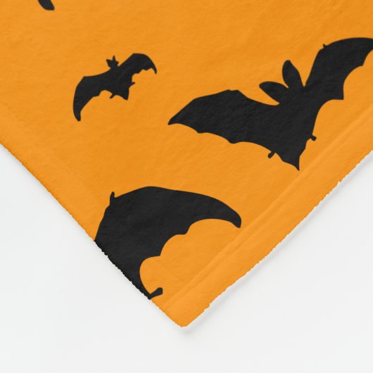 Spooky Halloween Bats Oranje Fleece Deken (Hoek)