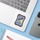 Spooky Halloween Bats Sticker (Laptop met iPhone)
