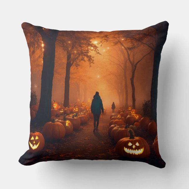 Spooky Halloween bedrukt kussen (Voorkant)
