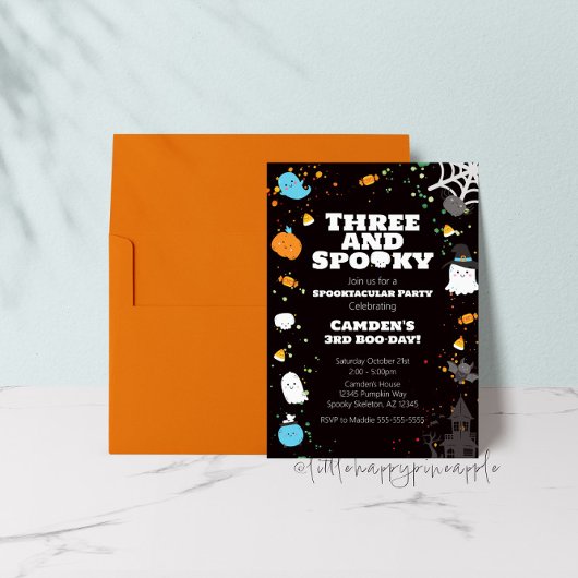Spooky Halloween Birthday Invitation Kaart