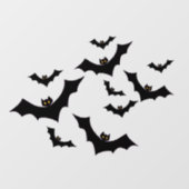 Spooky Halloween Black Bats Raamsticker (Vel)