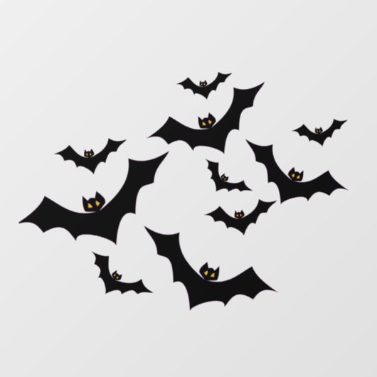 Spooky Halloween Black Bats Raamsticker (Vel)