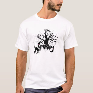 Spooky Halloween Black Cat & Witch Pet T-shirt