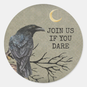 Spooky Halloween Black Raven Sticker