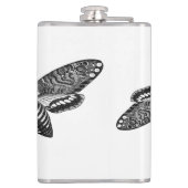 Spooky Halloween Black White  Skull Moth Heupfles (Achterkant)