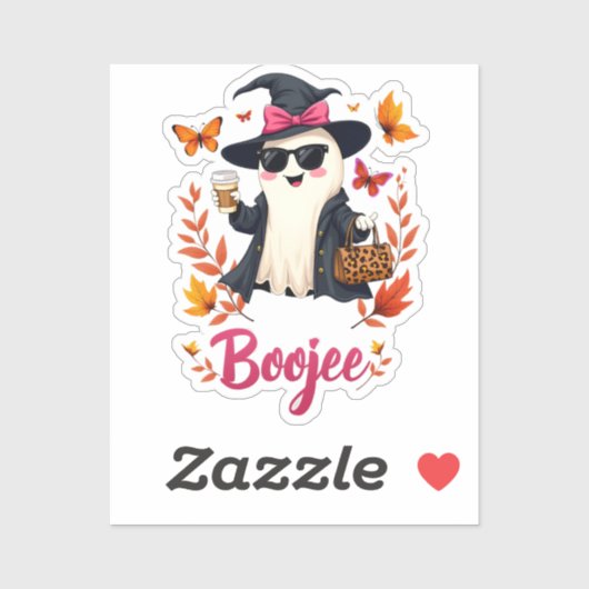 Spooky Halloween Boojee Sassy Classy Ghost Sticker (Vel)