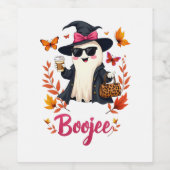 Spooky Halloween Boojee Sassy Classy Ghost Wijn Etiket (Enkel label)