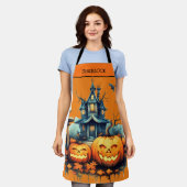 Spooky Halloween Castle All-Over Print Schort (Gedragen)