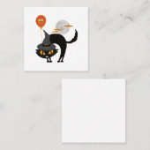 Spooky Halloween Cat Afsprakenkaartje (Voorkant / Achterkant)