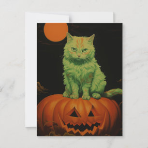 Spooky Halloween Cat Briefkaart
