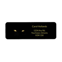 Spooky Halloween Cat Eyes Return Address Label