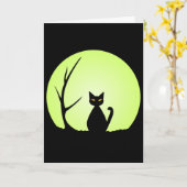 Spooky Halloween Cat Kaart (Gele Bloem)