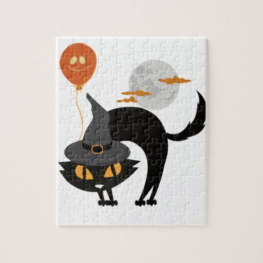 Spooky Halloween Cat Legpuzzel (Verticaal)