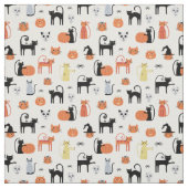 Spooky Halloween Cat Pattern Stof (Swatch)