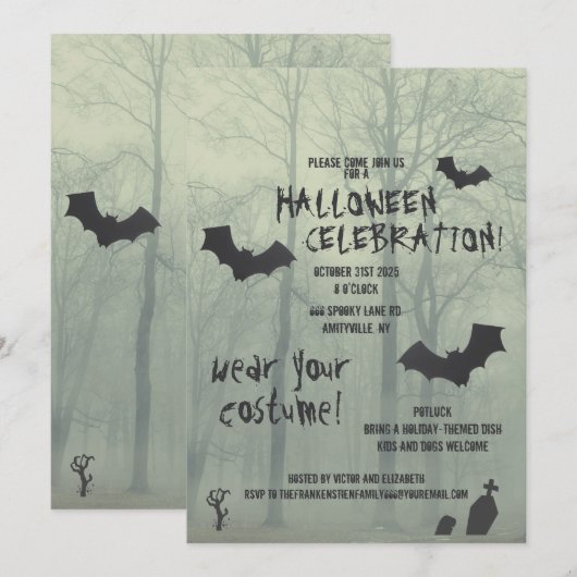 Spooky Halloween Celebration Kaart (Voorkant / Achterkant)