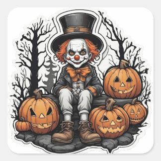 Spooky Halloween Clown Sticker
