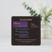 Spooky Halloween Cobweb Black Party Uitnodiging (Staand voorkant)